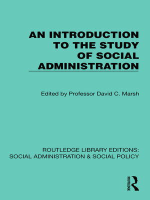 cover image of An Introduction to the Study of Social Administration